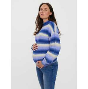 Vero Moda Maternity Sveter 'Elektra'  modrá / svetložltá / fialová
