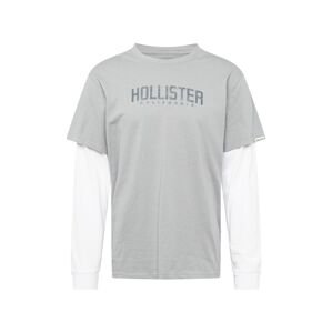 HOLLISTER Tričko  sivá / čadičová / biela