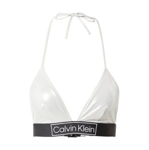 Calvin Klein Swimwear Bikinový top  striebornosivá / čierna / biela