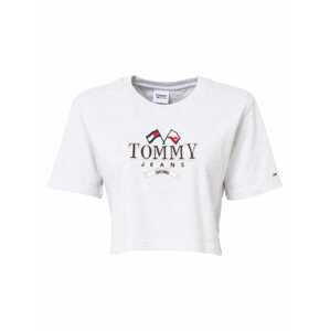 Tommy Jeans Tričko  béžová / tmavomodrá / sivá melírovaná / červená