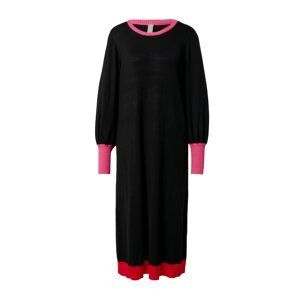 CULTURE Pletené šaty 'Annemarie'  svetloružová / svetločervená / čierna