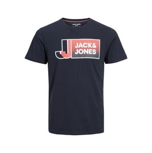 JACK & JONES Tričko 'Logan'  tmavomodrá / červená / biela