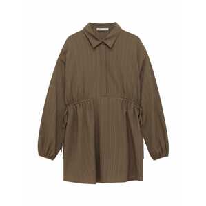 Pull&Bear Košeľové šaty  hnedá / brokátová