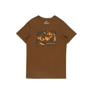 Jack & Jones Junior Tričko 'Hunter'  hnedá / oranžová / čierna