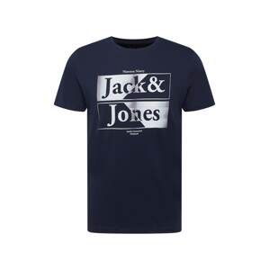 JACK & JONES Tričko 'AIDEN'  námornícka modrá / biela