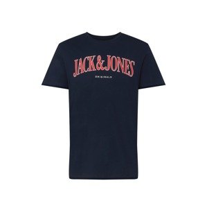 JACK & JONES Tričko 'HOOK'  námornícka modrá / červená
