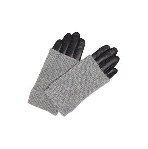 MARKBERG Prstové rukavice  sivá melírovaná / čierna