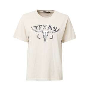 Nasty Gal Oversize tričko 'Texas'  béžová / čierna / biela