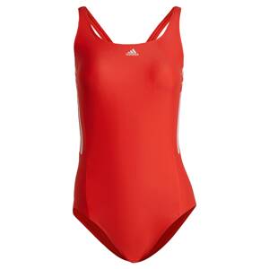 ADIDAS SPORTSWEAR Športové jednodielne plavky 'Mid 3-Stripes'  sivá / pastelovo oranžová / červená / biela