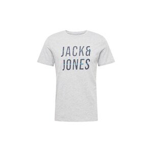 JACK & JONES Tričko 'XILO'  námornícka modrá / svetlomodrá / sivá melírovaná