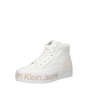 Calvin Klein Jeans Členkové tenisky  svetlohnedá / biela