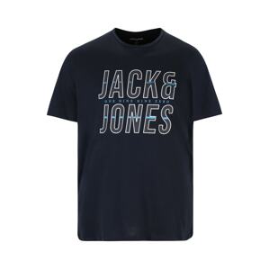 Jack & Jones Plus Tričko 'XILO'  námornícka modrá / svetlomodrá / sivá / biela