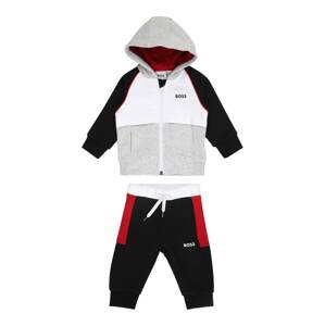 BOSS Kidswear Joggingová súprava  sivá melírovaná / ohnivo červená / čierna / biela