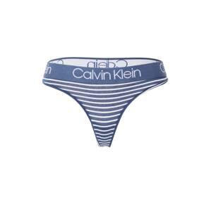 Calvin Klein Underwear Tangá  modrosivá / biela
