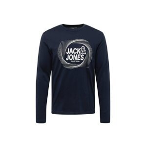 JACK & JONES Tričko 'LUCA'  námornícka modrá / biela