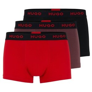 HUGO Boxerky  červená / burgundská / čierna