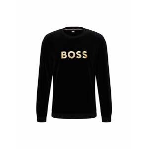 BOSS Black Mikina 'Velour Sweatshirt'  zlatá / čierna