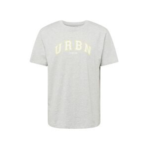 Urban Threads Tričko  pastelovo žltá / sivá melírovaná / biela