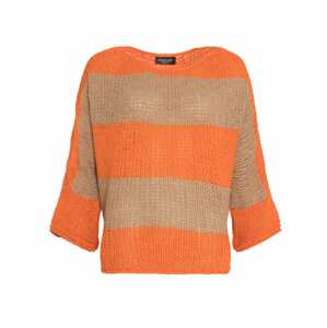 SASSYCLASSY Oversize sveter  béžová / oranžová