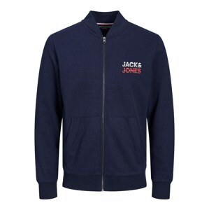 JACK & JONES Tepláková bunda 'Atlas'  námornícka modrá / červená / biela