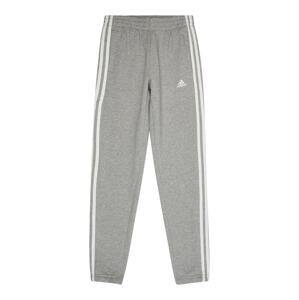 ADIDAS SPORTSWEAR Športové nohavice 'Essentials 3-Stripes Fleece'  sivá melírovaná / biela