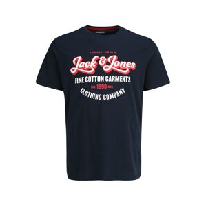 Jack & Jones Plus Tričko 'Andy'  modrá / červená / biela