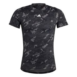 ADIDAS PERFORMANCE Funkčné tričko 'Techfit Allover Print '  sivá / čierna / biela