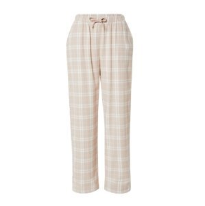 Lindex Pyžamové nohavice  svetlobéžová / biela
