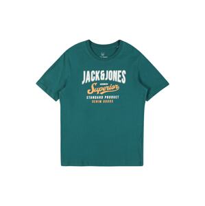 Jack & Jones Junior Tričko  tmavozelená / oranžová / biela