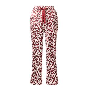 Hunkemöller Pyžamové nohavice  tmavočervená / biela