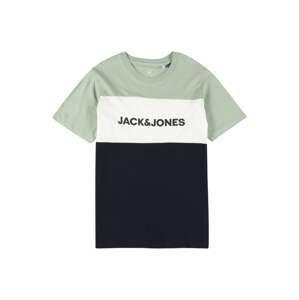 Jack & Jones Junior Tričko  námornícka modrá / pastelovo zelená / biela