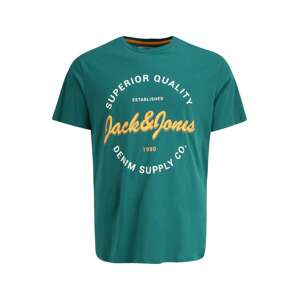 Jack & Jones Plus Tričko 'ANDY'  zlatá žltá / nefritová / biela