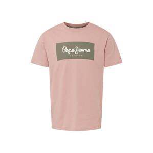 Pepe Jeans Tričko 'AARON'  kaki / ružová / biela