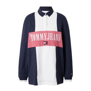 Tommy Jeans Tričko  námornícka modrá / melónová / biela