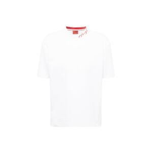 HUGO Tričko 'Demming'  svetločervená / biela