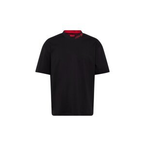 HUGO Red Tričko 'Demming'  červená / čierna