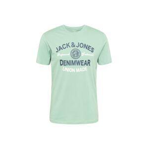 JACK & JONES Tričko  námornícka modrá / mätová / biela