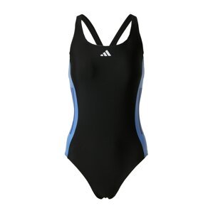 ADIDAS PERFORMANCE Športové jednodielne plavky '3-Stripes Colorblock'  modrá / čierna / biela