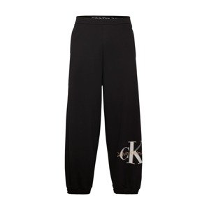 Calvin Klein Jeans Nohavice  tmavobéžová / sivá / čierna / šedobiela