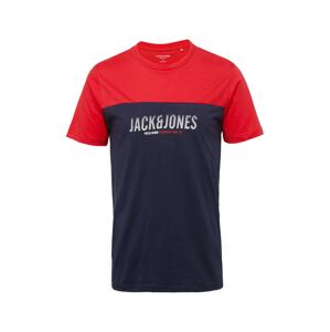 JACK & JONES Tričko 'DAN'  tmavomodrá / červená / biela
