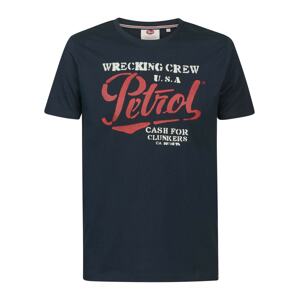 Petrol Industries Tričko 'Classic'  námornícka modrá / ohnivo červená / biela