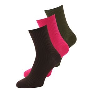WEEKDAY Ponožky 'Lova'  čokoládová / jedľová / ružová