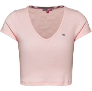 Tommy Jeans Tričko  námornícka modrá / pastelovo ružová / červená / biela