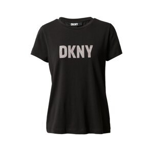 DKNY Tričko  ružová / čierna / strieborná