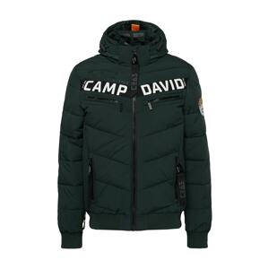 CAMP DAVID Zimná bunda  tmavozelená / biela