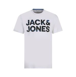 Jack & Jones Plus Tričko 'NEON'  modrá / čierna / biela