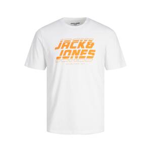 JACK & JONES Tričko 'ELLIOT '  oranžová / biela