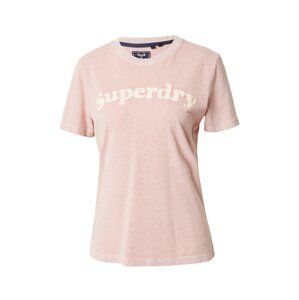 Superdry Tričko 'Cooper'  ružová / biela