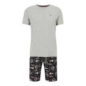 Tommy Hilfiger Underwear Krátke pyžamo  sivá / čierna / biela