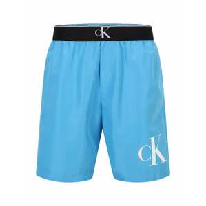 Calvin Klein Swimwear Plavecké šortky 'Monogram'  modrá / čierna / biela
